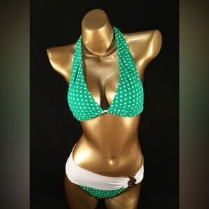 ✅ NEW ✅ Green and White Polka Dot Bikini Set